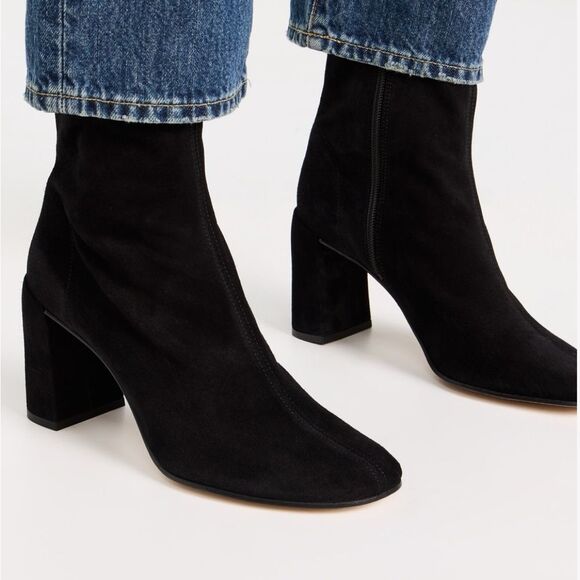 NWT size 41 (US size 10) By Far Viada Black Suede mid-calf boots side zip retai… - Picture 2 of 10